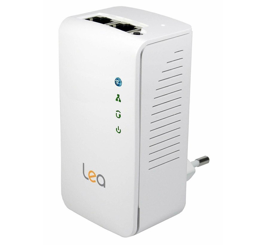 Lea NetPlug 500 WLAN Powerline Adapter Network Adapter Repeater 500Mbps 2 Ports