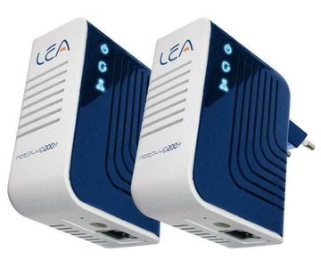 Lea 2 x Lea NetPlug 200 V+ Euro Powerline Adapter Netzwerkadapter 200Mbps Set