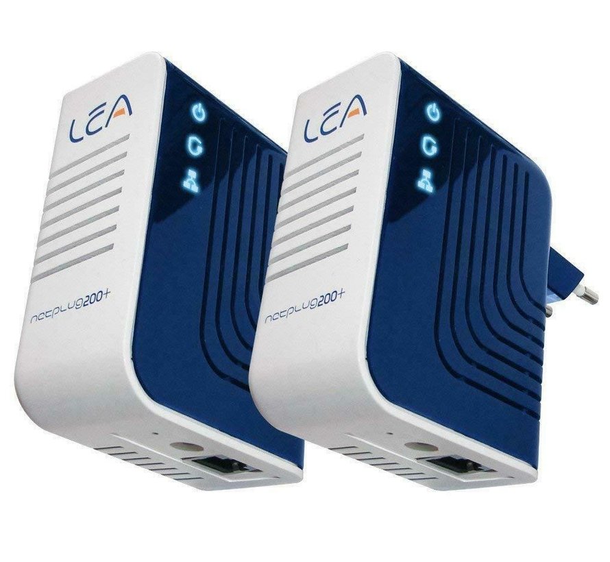 2 x Lea NetPlug 200 V+ Euro Powerline Adapter Netzwerkadapter 200Mbps Set