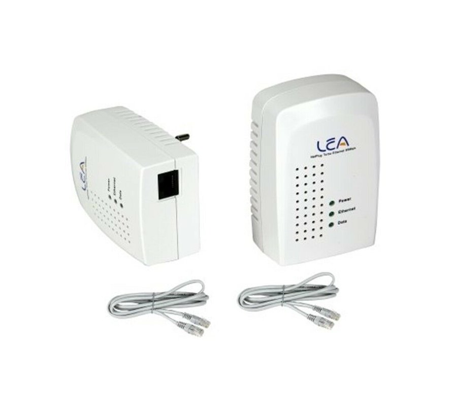 2 x Lea NeTPlug85 Euro Turbo Powerline Adapter 85Mbps Netzwerkadapter Set