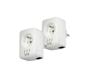 Lea 2 x Lea NetSocket 500 Mini Netzwerkadapter 500Mbps Powerline Adapter FR SET