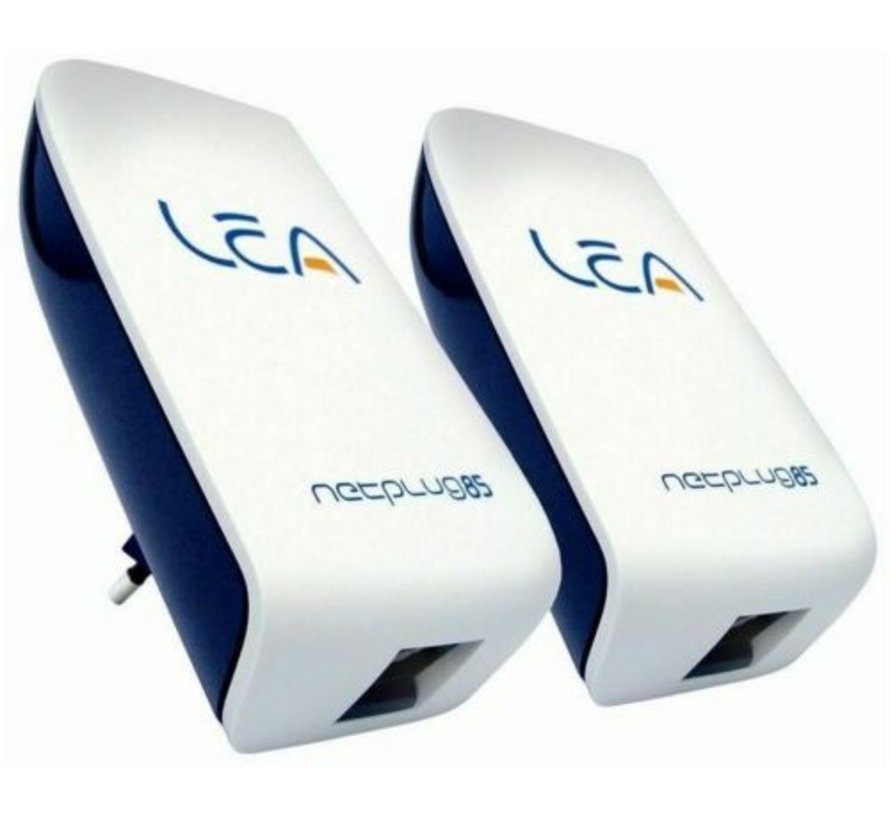 2x Lea NetPlug 85 Adaptador de red de la UE 85 Mbps Powerline Adapter SET
