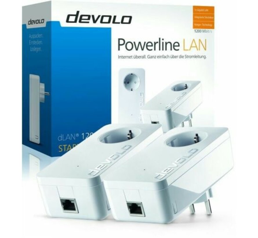 DEVOLO 9376 DLAN 1200+ KIT DE ARRANQUE POWERLINE SET 2 PIEZAS Y ENCHUFE