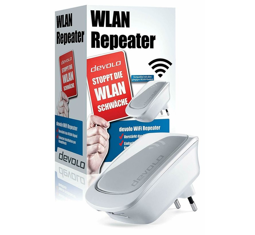 DEVOLO WiFi Repeater mit LAN-Port - WLAN Verstärker Externer WPS 300 Mbit/s