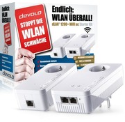DEVOLO dLAN 1200+ WiFi ac Starter Kit Weiss Powerline WLAN 9390 LAN / WLAN