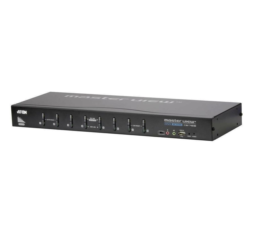 ATEN Master View CS1768 8-Port-USB-DVI/Audio-KVM-Switch für DVI-Grafik ohne NT