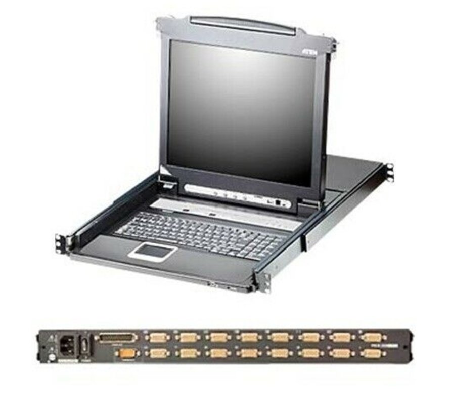 Aten CL5716M 16-Port Single Rail LCD Slideaway KVM Konsole 17" LCD