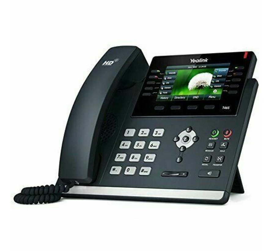 Yealink SIP-T46S Teléfono IP Negro Auricular con cable LCD SIN FUENTE DE ALIMENTACIÓN