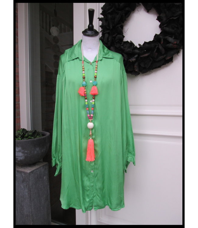 Groene Satijnen Blouse