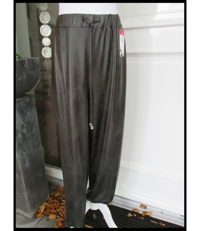 Leatherlook olijf Magna Broek