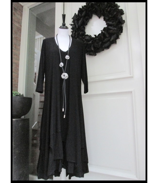 Schwarz Magna Kleid