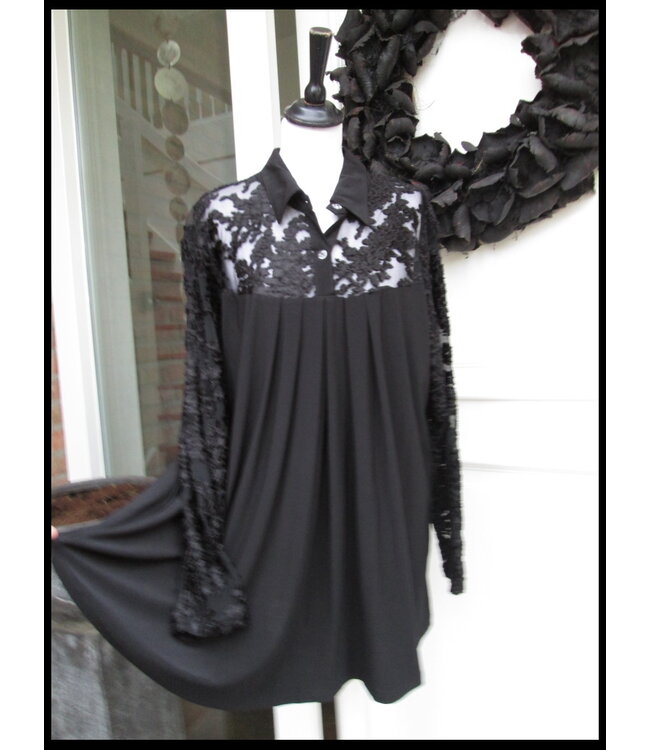 Schwarz Magna Bluse