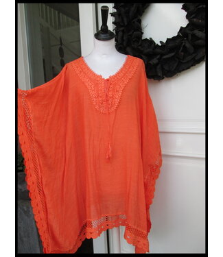 merkloos Orange Poncho