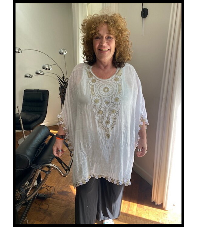 Wit/Gouden Poncho