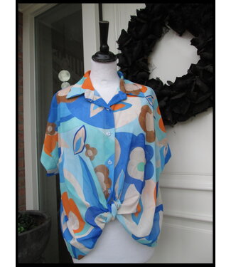 merkloos Blau Bluse
