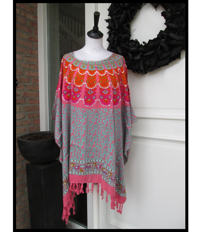 Orange Luna Poncho