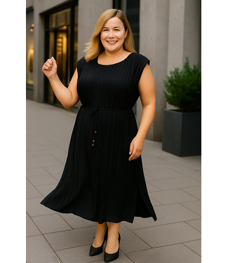 merkloos Schwarz Kleid