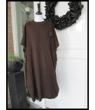 merkloos Braun Kleid