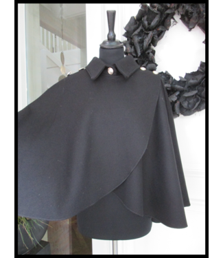 merkloos Schwarz Poncho