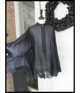 merkloos Schwarz Bluse