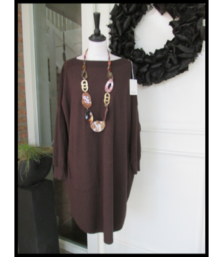 merkloos Braun Kleid
