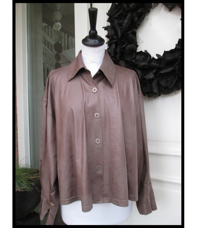 Taupe Leatherlook Magna Jasje