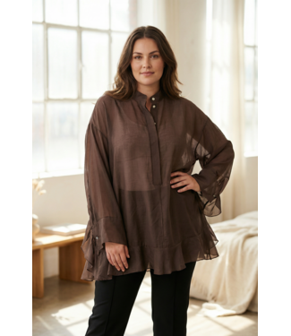 merkloos Braun Bluse
