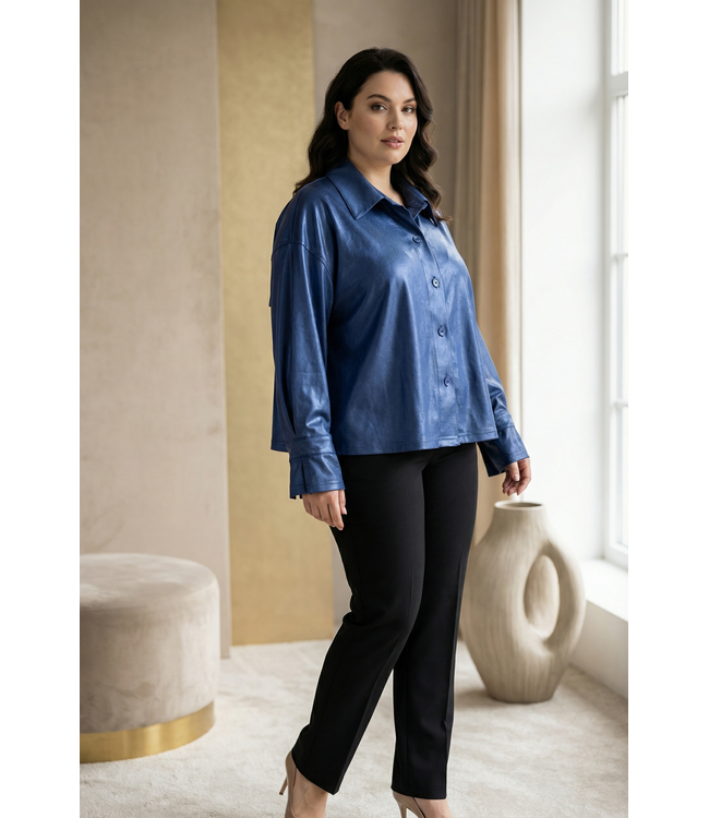 Kobalt Leatherlook Magna Jasje