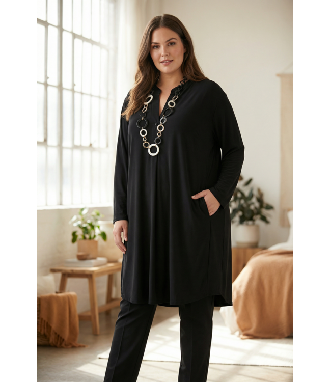 Zwarte Lange Magna Blouse