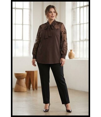 merkloos Braun Bluse