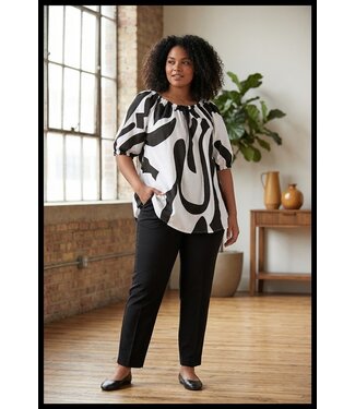 merkloos Schwarz Tunika