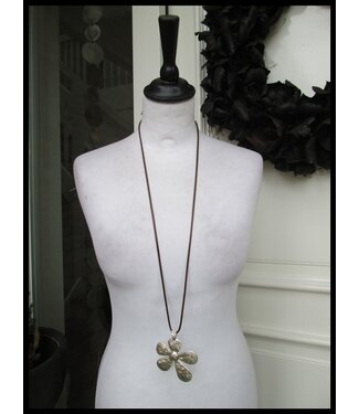 merkloos Grote Bloem Ketting