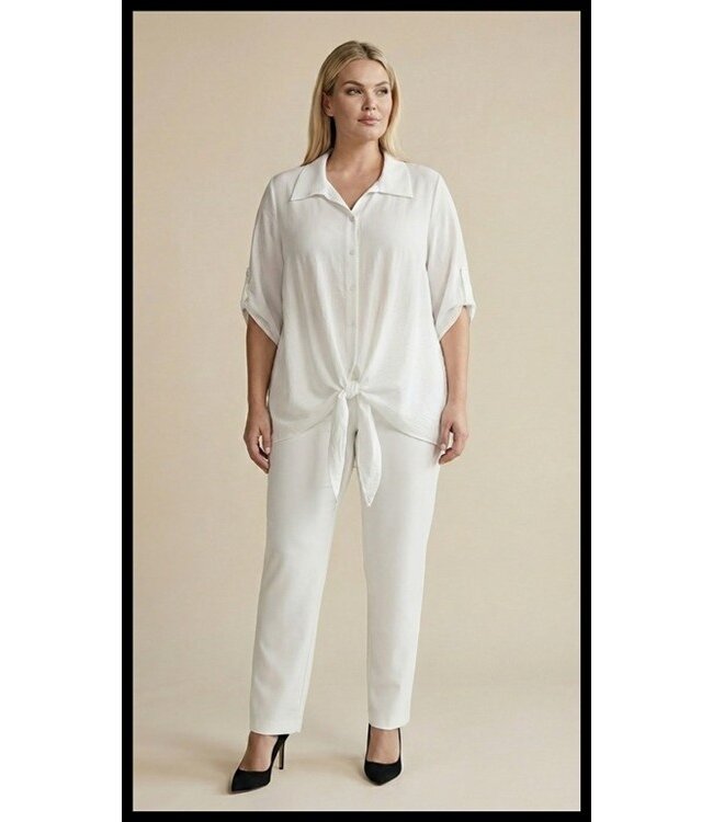 Lange Doorknoop Blouse