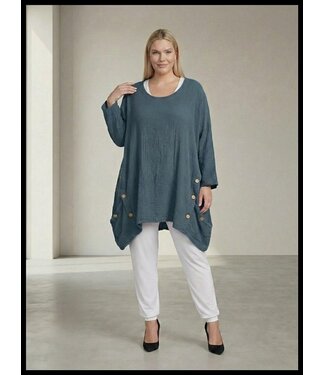 merkloos Jeansblauw, Wafeltjes Tuniek