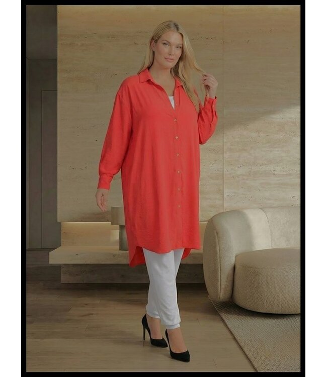 Knalroze lange Blouse