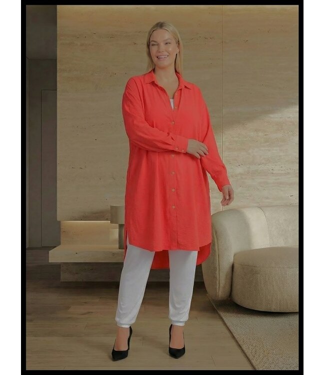 Knalroze lange Blouse