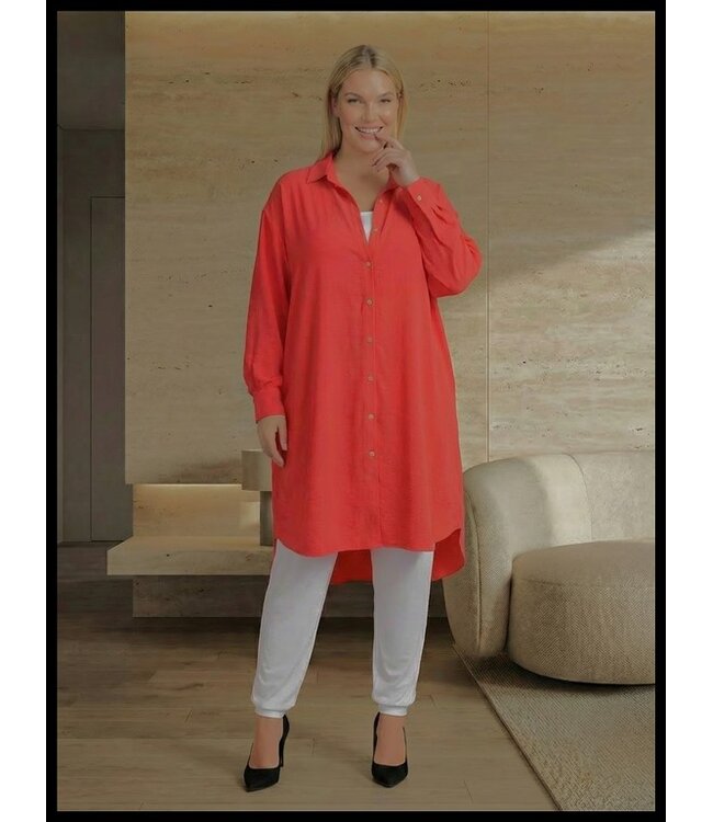 Knalroze lange Blouse