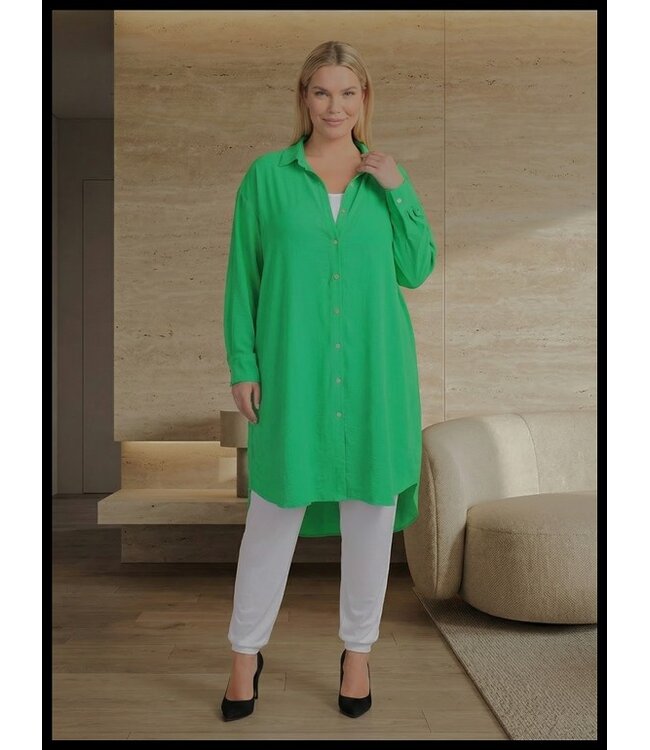 Knalgroene lange Blouse