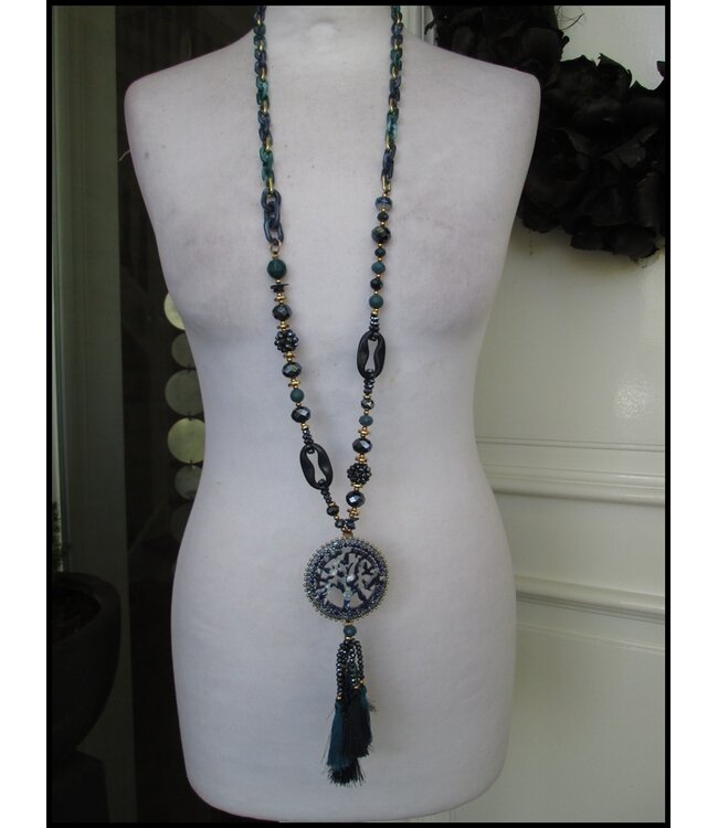 Blauwe Lange Ketting