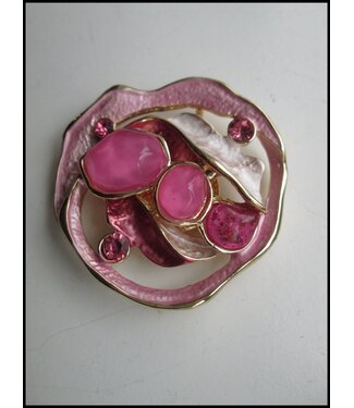 merkloos Rosa Brosche