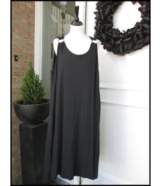 merkloos Schwarz Kleid