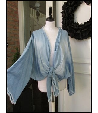 merkloos Blau Bluse