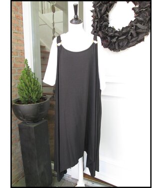 merkloos Schwarz Kleid