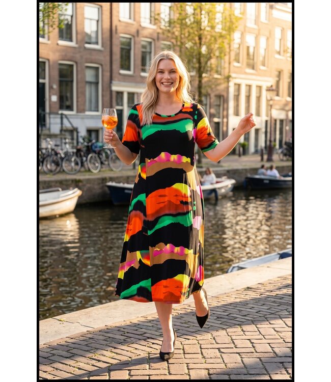 Schwarz Magna Kleid
