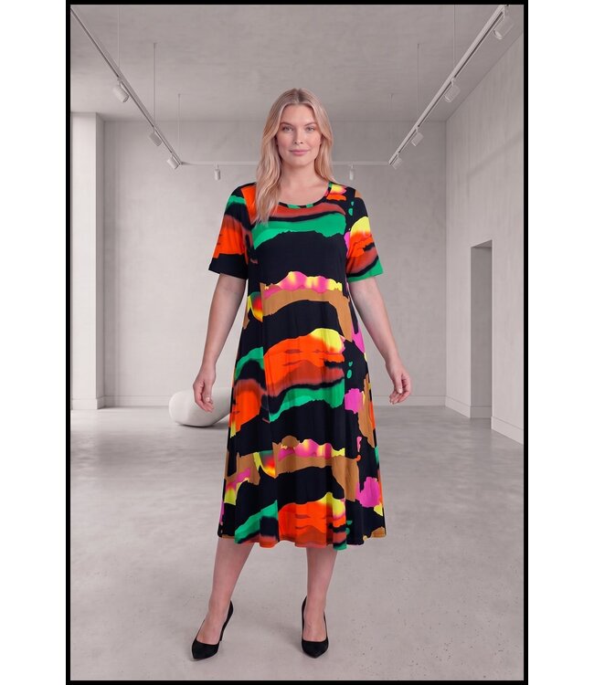 Schwarz Magna Kleid