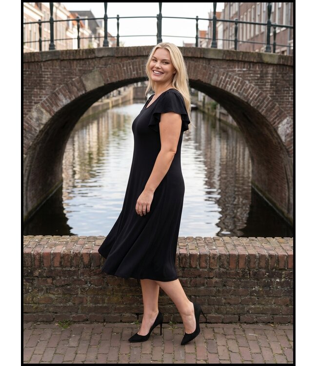Schwarz Magna Kleid