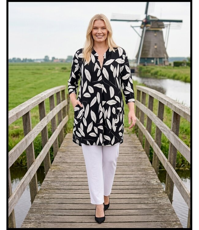 Schwarz Magna Bluse