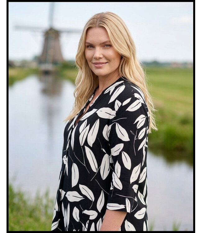 Schwarz Magna Bluse