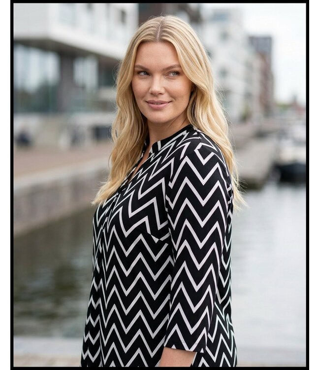 Schwarz Magna Bluse