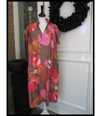 merkloos Braun Kleid